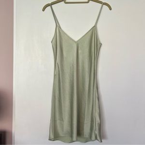 Aritzia Wilfred Only Slip Mini Dress in Pastel Sage Green. XS